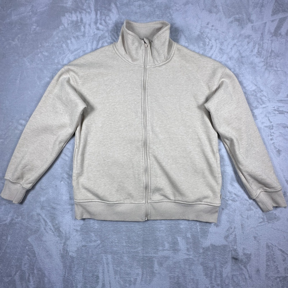 Mondetta Jacket Womens Size Medium Beige Fleece Lined Warm Full Zip Coat